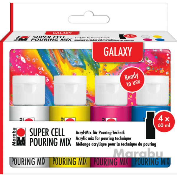 Marabu Super Cell Pouring Mix-set GALAXY, 4 x 60 ml