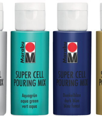 Marabu Super Cell Pouring Mix-set OCEAN, 4 x 60 ml