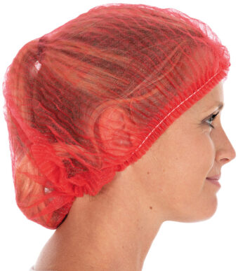 HYGONORM PP-clip-on haarnet LIGHT, PP-vlies, diameter 500 mm, rood