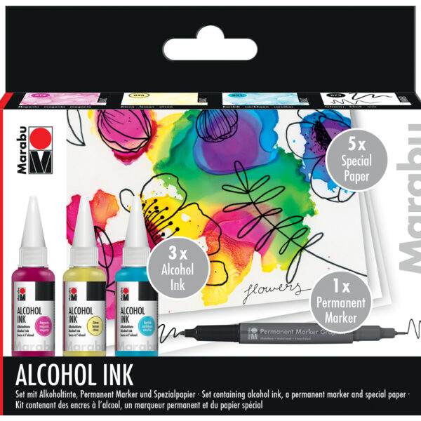 Marabu permanente inkt Alcohol Ink-set FLOWERS