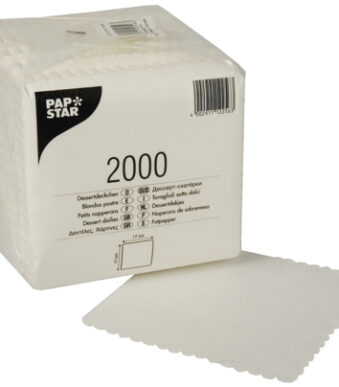 PAPSTAR papieren onderzetter, 170 x 170 mm, wit