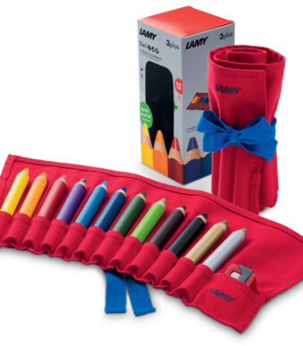 LAMY 3-in-1 kleurpotloden 3plus, 12 stuks in stoffen rol