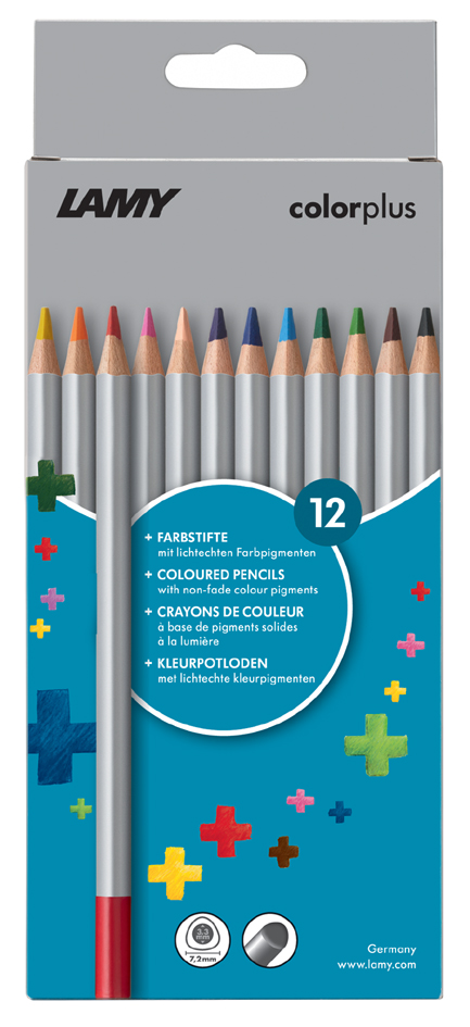 LAMY driehoekige kleurpotloden colorplus, 12 stuks in doosje LAMY driehoekige kleurpotloden colorplus, 12 stuks in doosje