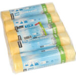 PAPSTAR afvalemmerzak HDPE, met trekband, 60 liter, geel