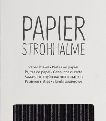 folia papieren drinkrietje ´BLACK´, lengte: 200 mm