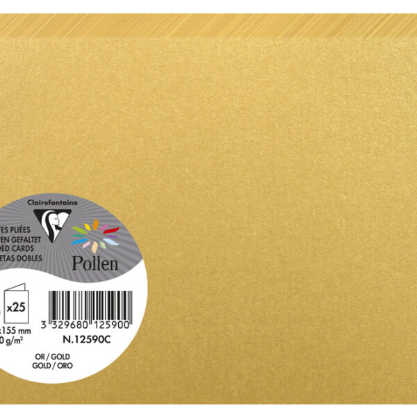 Pollen by Clairefontaine dubbele kaart C6, goud