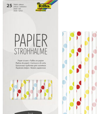 folia papieren drinkrietje ´BOLD DOTS´, lengte: 200 mm