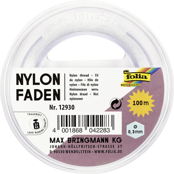 folia nylondraad op spoel, 0,3 mm x 100 m, transparant