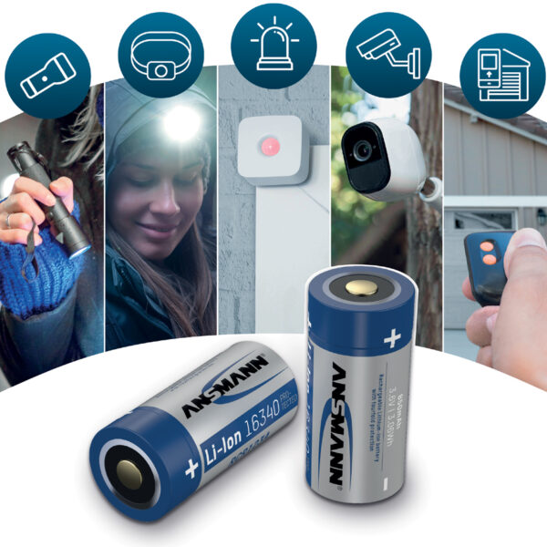 ANSMANN Li-Ion batterij 16340, 3,6 V, 850 mAh