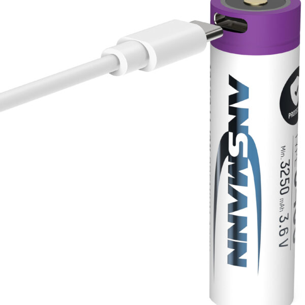 ANSMANN Li-Ion accu 18650 met USB-C koppeling, 3.400 mAh, 3,6 V