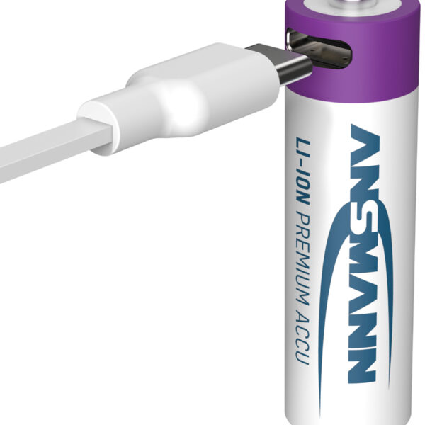 ANSMANN Li-Ion accu/batterij Mignon AA met USB-C koppeling, 4 stuks in doosje