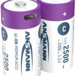 ANSMANN Li-Ion oplaadbare batterij Baby C met USB-C koppeling, 2 stuks in doosje