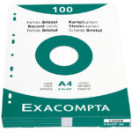 EXACOMPTA Systeemkaarten, DIN A4, gelinieerd, wit