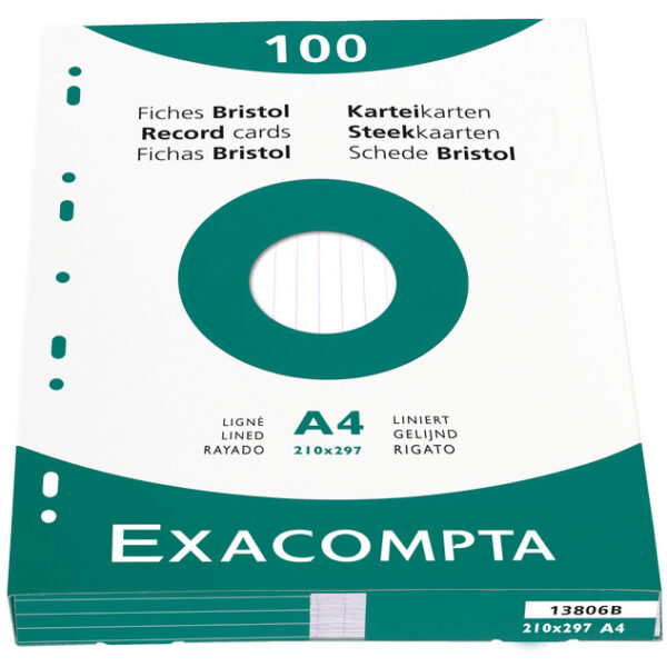 EXACOMPTA Systeemkaarten, DIN A4, gelinieerd, wit