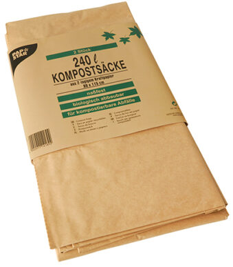 PAPSTAR compostzakken, bruin, 240 liter, 2 stuks
