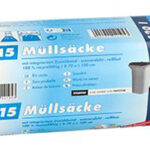 STARPAK afvalzakken LDPE, met trekband, 120 liter, blauw