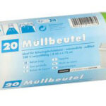 STARPAK afvalemmerzak LDPE, met trekband, 60 liter, grijs