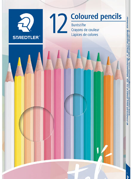 STAEDTLER kleurpotloden pastel, 12 in kartonnen doosje