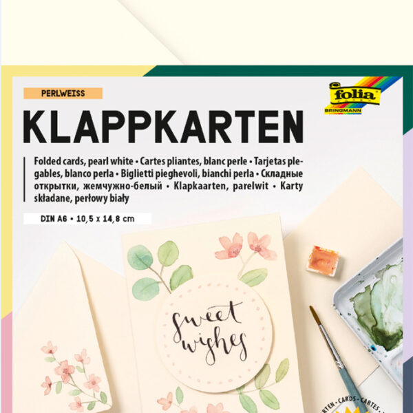 folia set vouwkaarten, 105 x 150 mm, parelwit