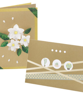 folia dubbele kaart, 105 x 150 mm, 220 g/m2, natronbruin