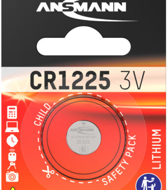 ANSMANN Lithium knoopcelbatterij/knoopbatterij CR1225, 3 Volt, 1 op blister