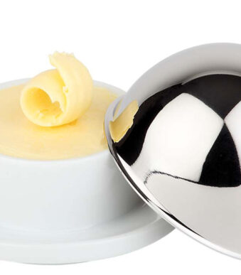 APS botervlootje, van roestvrij staal/porselein