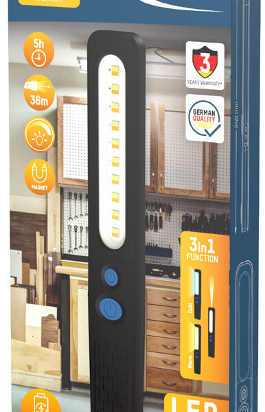 ANSMANN LED-werkplaats-staaflamp WL390R, zwart/blauw