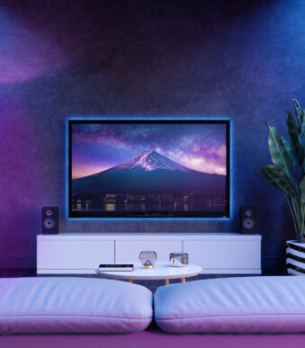 ANSMANN LED-sfeerhoeklamp, hoogte: 1.400 mm, zwart