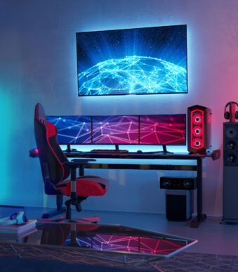 ANSMANN LED-sfeerhoeklamp, hoogte: 1.400 mm, zwart