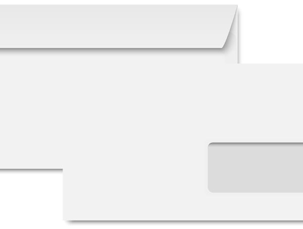 Clairefontaine envelop EA5/6, 110x220 mm, wit, 90 g/m2, z. venster, zelfkl., 250 st.