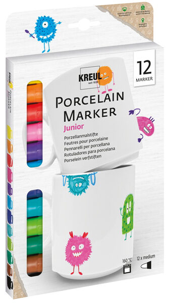 KREUL Porselein Marker medium 'Junior', set van 12