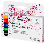 KREUL Glas en Porselein Pen Classic, set van 5