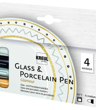 KREUL Glas en Porselein Pen Glamour, set van 4