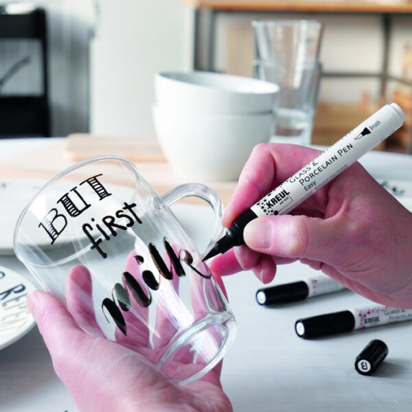 KREUL Glas en Porselein Pen Easy, zwart