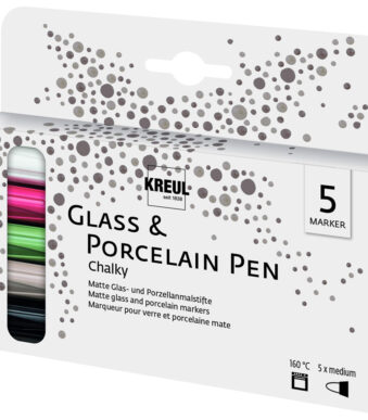 KREUL Glas en Porselein Pen Chalky, set van 5
