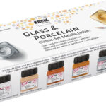 KREUL Glas en Porselein Classic, metallic verfset set van 6