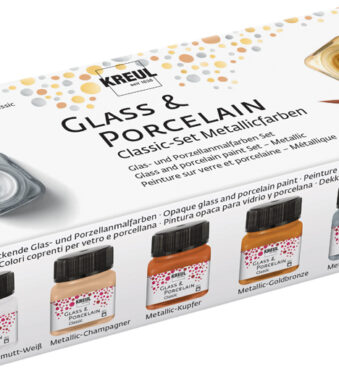 KREUL Glas en Porselein Classic, metallic verfset set van 6