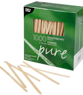 PAPSTAR houten roerstaafjes ´pure´, lengte: 140 mm