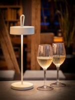 APS accu LED-tafellamp CLEO, wit