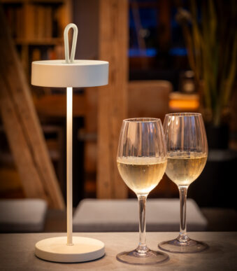 APS accu LED-tafellamp CLEO, wit