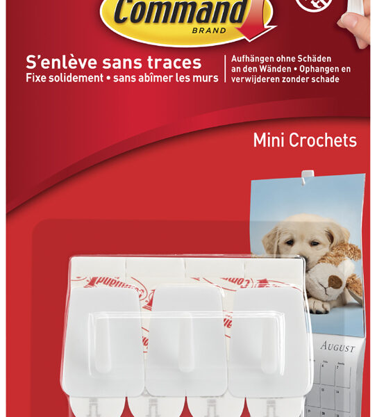 3M Command mini-haken, kunststof, grootte: S, wit, 3 stuks