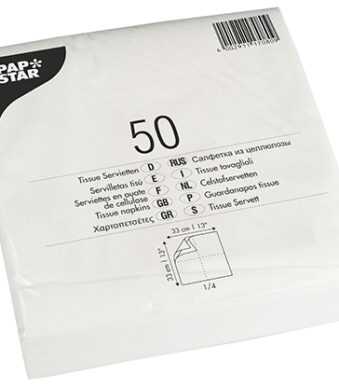 PAPSTAR lunch-servetten, 330 x 330 mm, 2-laags, wit, 50 stuks
