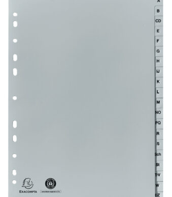 EXACOMPTA kunststof-tabbladen, A-Z, DIN A4, 20-delig
