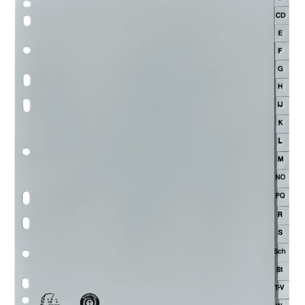 EXACOMPTA kunststof-tabbladen, A-Z, DIN A4, 20-delig