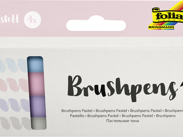folia penseelstift Brush Pens ´Pastell´, 4 stuks in set