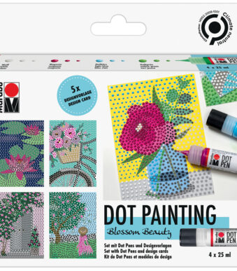 Marabu stippenverf Dot Pen Set 'Blossom Beauty', 4 x 25 ml