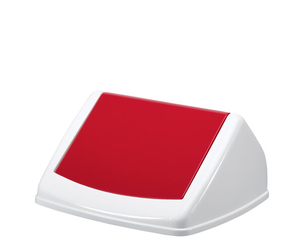 DURABLE deksel DURABIN DRAAIDEKSEL SQUARE 40, wit/rood