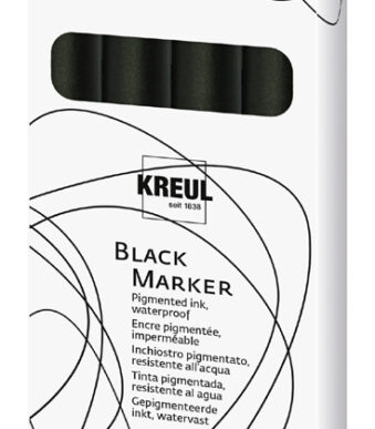 KREUL Black Marker, zwart, set van 4