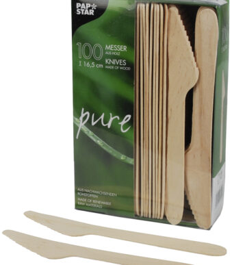 PAPSTAR houten-messen ´pure´, lengte: 165 mm