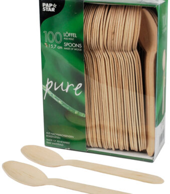 PAPSTAR houten-lepel ´pure´, lengte: 157 mm